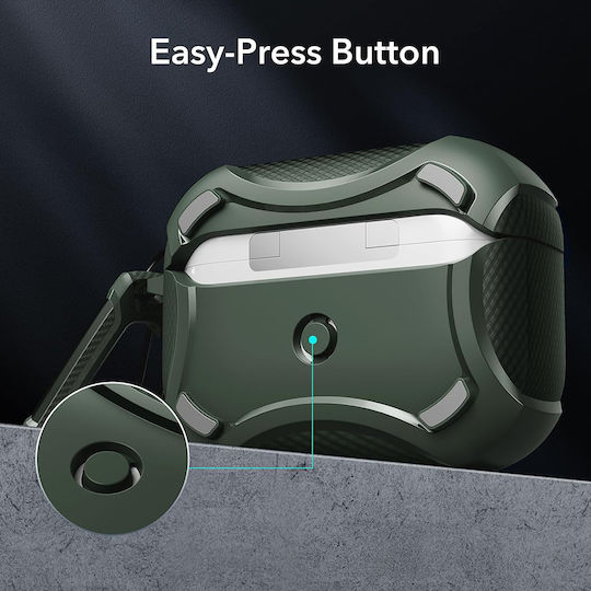 ESR Cyber Armor Case Plastic in Green color for Apple AirPods Pro