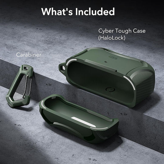 ESR Cyber Armor Case Plastic in Green color for Apple AirPods Pro