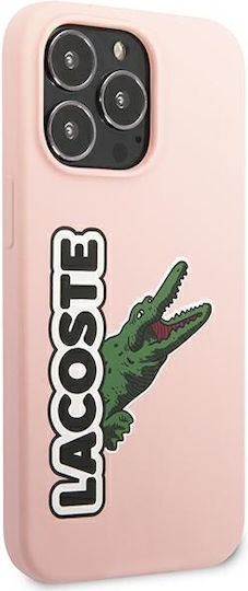 Lacoste Head Crocodile Umschlag Rückseite Silikon Rosa (iPhone 13 Pro Max)