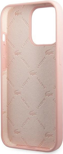 Lacoste Head Crocodile Umschlag Rückseite Silikon Rosa (iPhone 13 Pro Max)