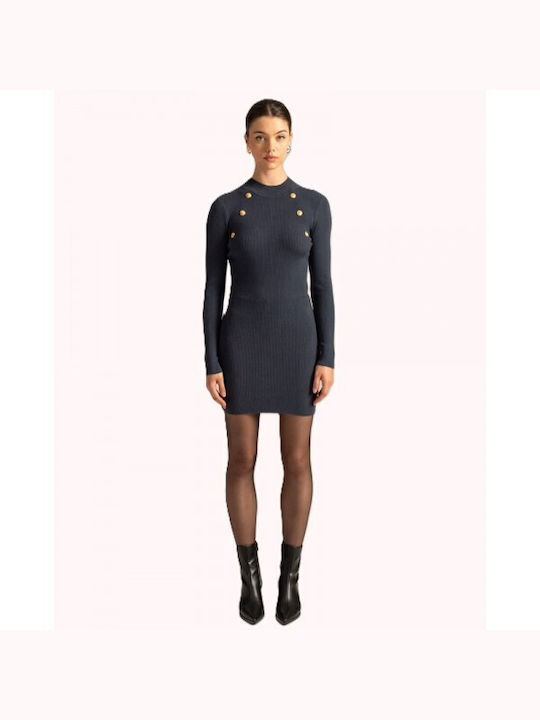 Mind Matter Knitted Dress All Day Petrol Blue