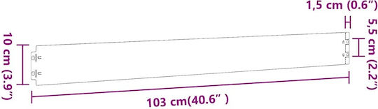 vidaXL Μπορντούρα Κήπου σε Ασημί Χρώμα 1.03m x 10cm
