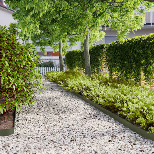 vidaXL Bordură de Grădină din Metal în Culoarea Verde 1.03m x 10cm