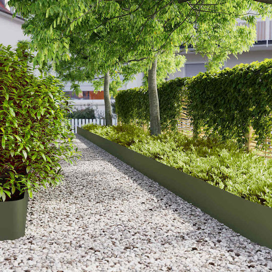 vidaXL Bordură de Grădină din Metal în Culoarea Verde 1.03m x 25cm