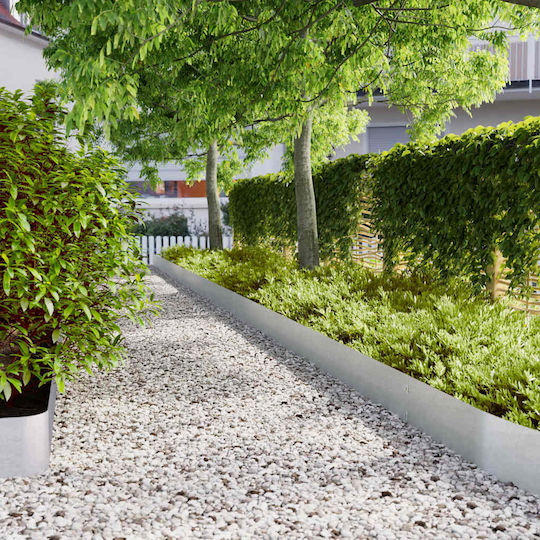 vidaXL Metallgartenbordüre in Weiß Farbe 1.03m x 20cm
