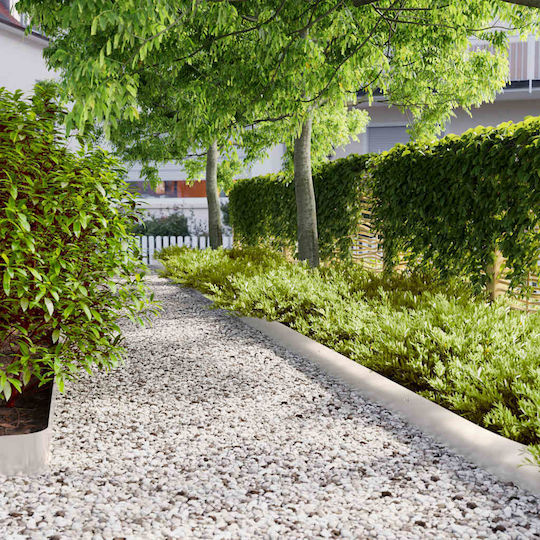 vidaXL Metal Garden Hedge in Silver Color 1.03m x 15cm 10 Pieces