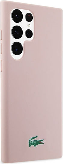 Lacoste Silicone Silicone Задна корица Пластмаса / Силикон Розов (Galaxy S23 Ultra)