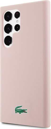 Lacoste Silicone Silicone Задна корица Пластмаса / Силикон Розов (Galaxy S23 Ultra)