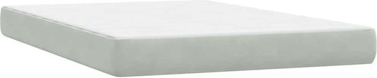 Double Bed Upholstered with Fabric Light Gray with Slats and Mattress 160x210cm