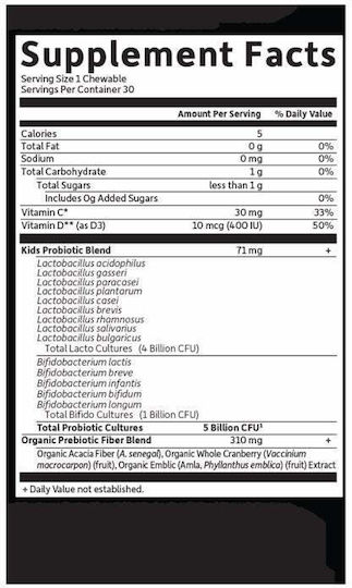 Garden Of Life Dr. Formulated Probiotics Organic Kids+ Пробиотици за Деца 30 жулими таблетки Диня