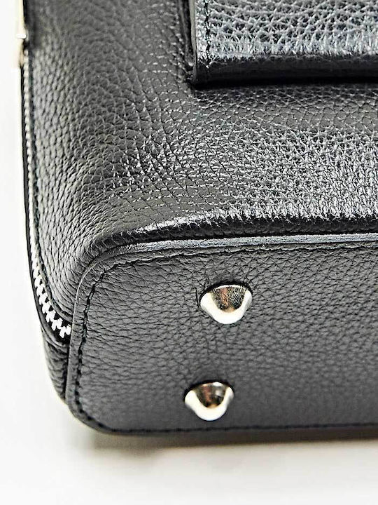 Leather Women's Backpack Handbag Black