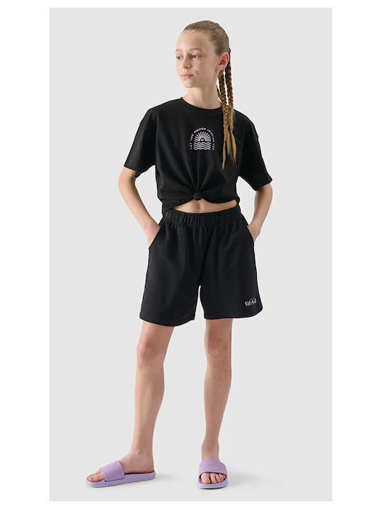 Kids' Crop Top Short Sleeve Black