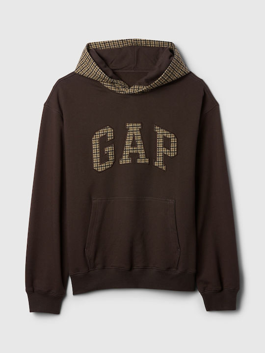 GAP Logo Sweatshirt Fleece with Hood Terra Brown