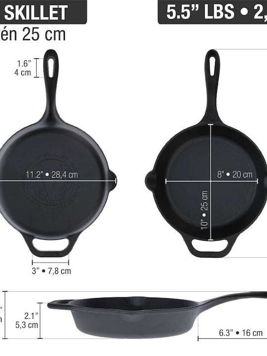Victoria Pan aus Gusseisen mit Emaillebeschichtung 25cm