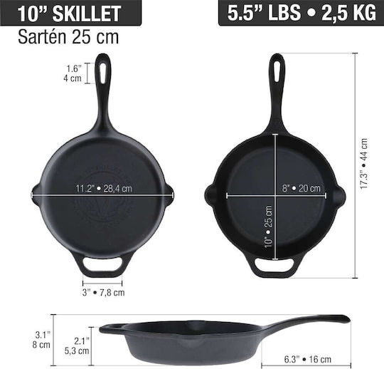 Victoria Pan aus Gusseisen mit Emaillebeschichtung 25cm