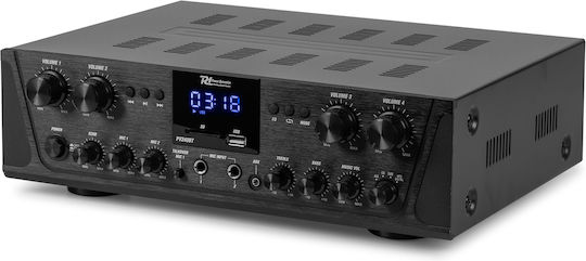Power Dynamics PV240BT Commercial Power Amplifier 4 Zone Equipped with USB/FM/Bluetooth Black