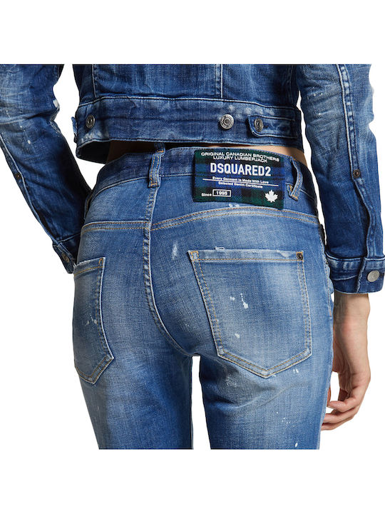 Cool Girl Low Waist Women's Jean Pants in Slim Fit Blue
