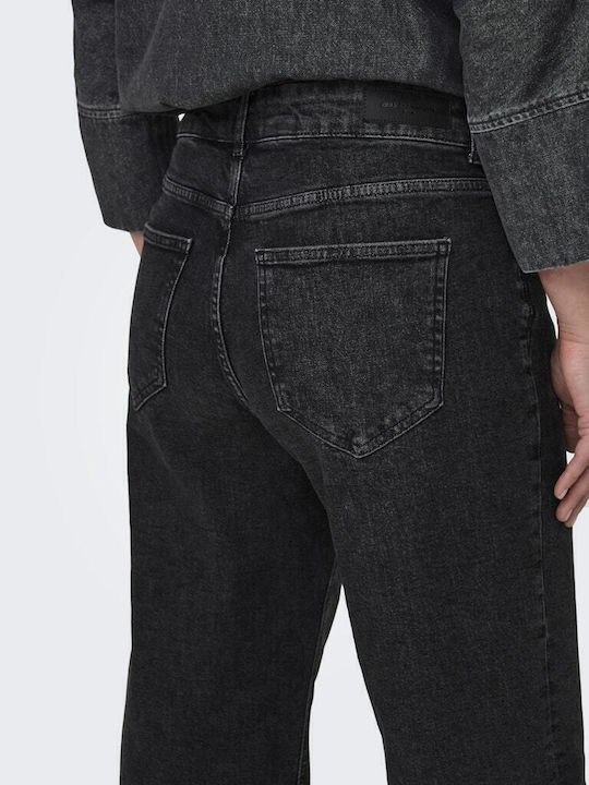 Hoch tailliert Damenjeans Black