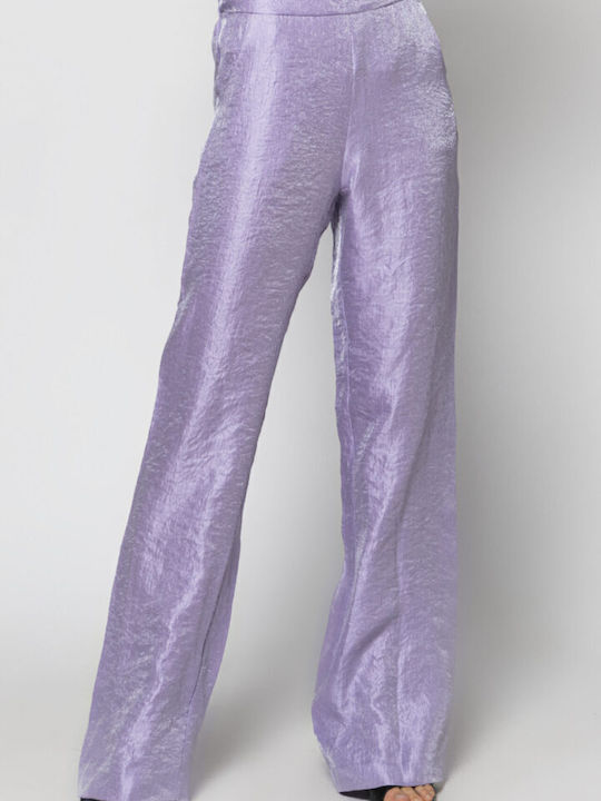 Billy Sabbado Women's Fabric Trousers with Elastic Purple