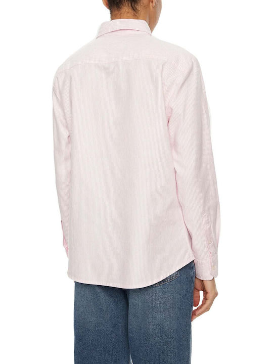 Tommy Hilfiger Women's Striped Long Sleeve Shirt Pink