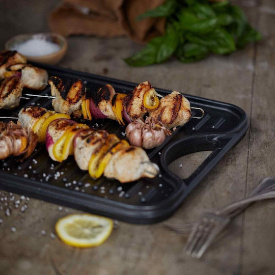 Victoria Non-Stick - Antiaderent Placă de copt Plăci de copt pentru pizza Față și spate cu Suprafață din Fontă Flat 47x25cm