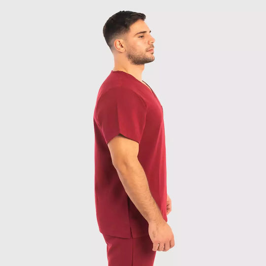 Dr. Scrub Men's Burgundy Medical Blouse