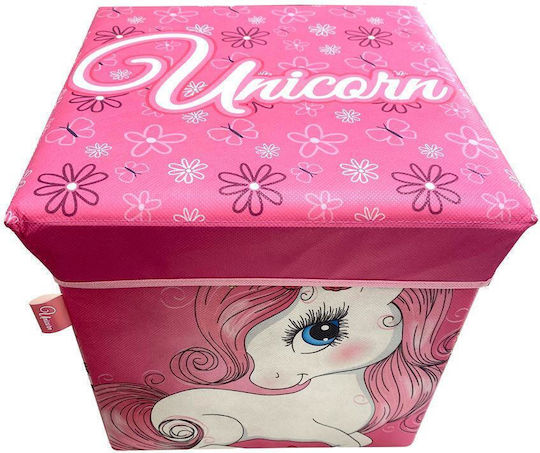 Dimcol Box-Stool Unicorn 10 30x30x30 Pink 100% Polyester Dimcol Box-Stool Unicorn 10 30x30x30 Pink 100% Polyester
