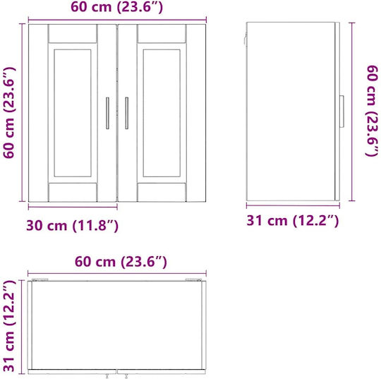 Porto Brown Oak 60x31x60buc