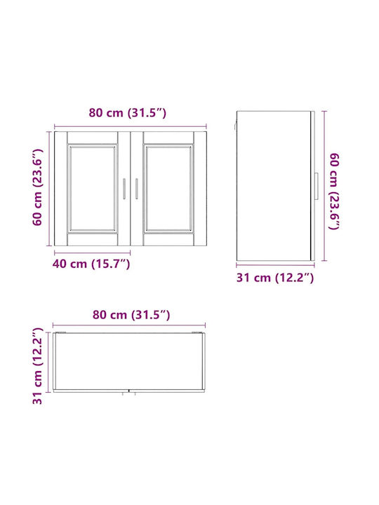 Porto Brown Oak 80x31x60бр