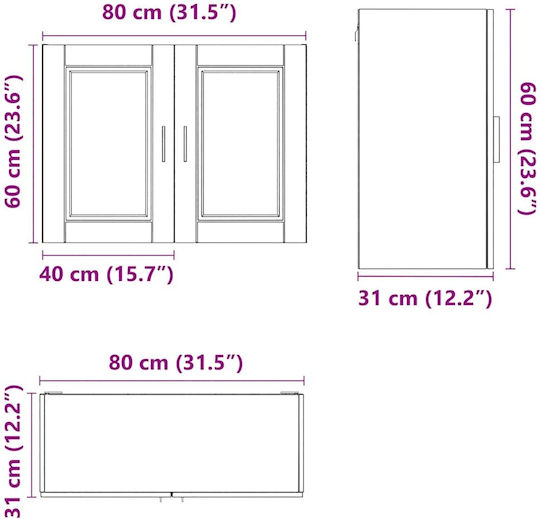 Porto Brown Oak 80x31x60buc