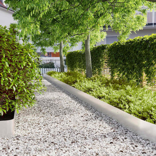 vidaXL Gartenbordüre in Silber Farbe 1.03m x 20cm