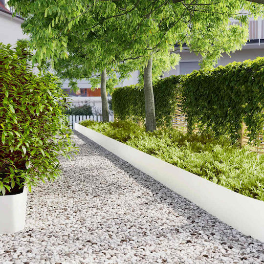 vidaXL Metal Garden Hedge in White Color 1.03m x 25cm 20 Pieces