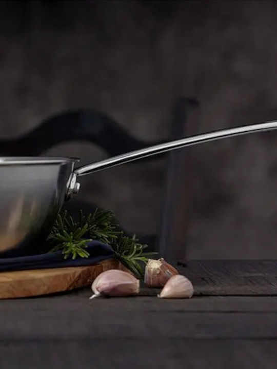Stellar Eclipse Deep Frying Pan Stainless Steel Aluminum 24 Cm Silver