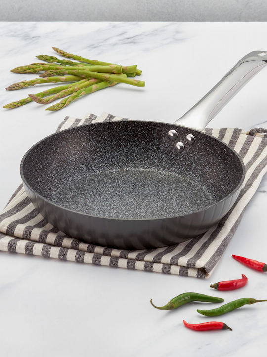 Judge Evertough Tiefe Bratpfanne Edelstahl Aluminium 24 cm Schwarz Silber