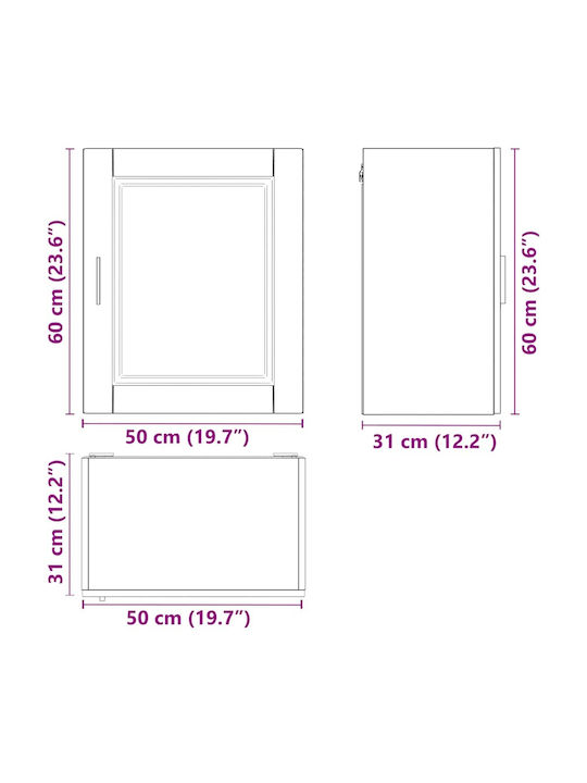 Porto Cabinet Wall White 50x31x60pcs