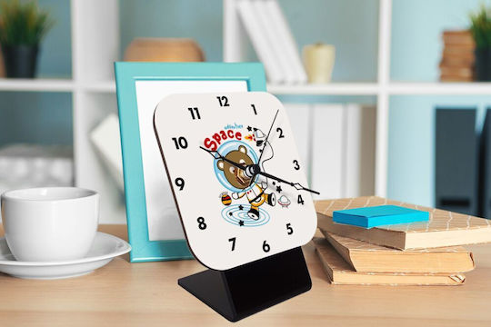 The Little Astronaut Table Clock Wooden Hands 10cm
