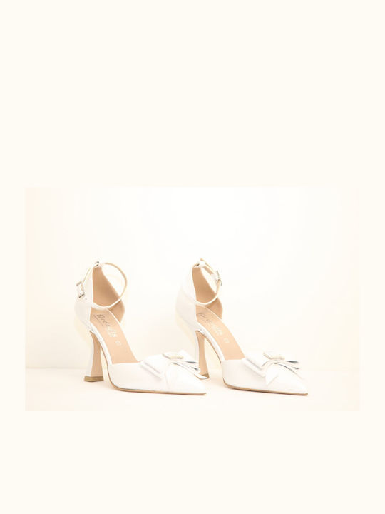 Fardoulis Leather Pointed Toe Stiletto White High Heels