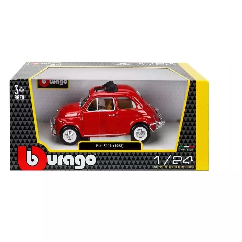 Bburago Toy Car Fiat 500L 1968 Red for 3+ years+ Years 18-22099