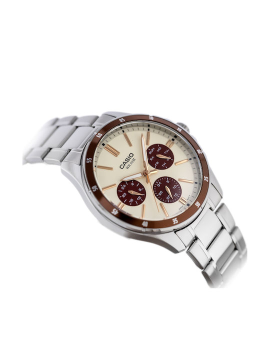 Casio Men's Watch 35mm Chronograph Battery with Red Metal Bracelet