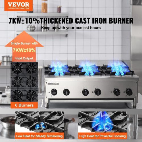 Vevor Natural Gas Cooktop Sextuple