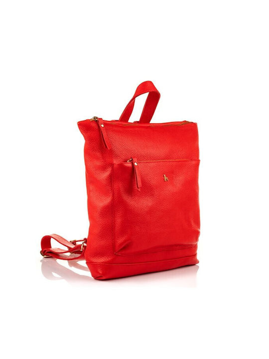 Boxer Leather Women's Bag Backpack Red