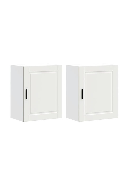 Vidaxl Kitchen Wall Cabinets 2 Pcs Porto White 50x31x60cm Black