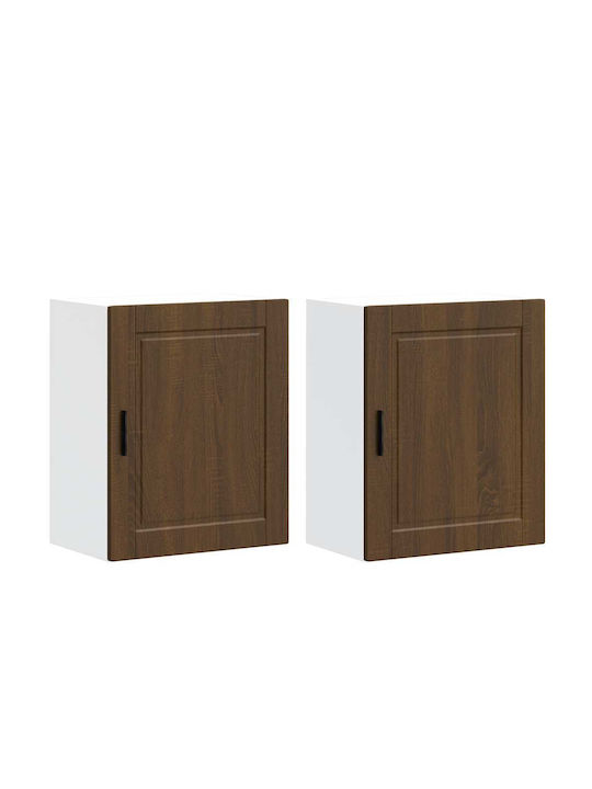 Vidaxl Kitchen Wall Cabinets 2 Pcs Porto Brown Oak 50x31x60cm Brown