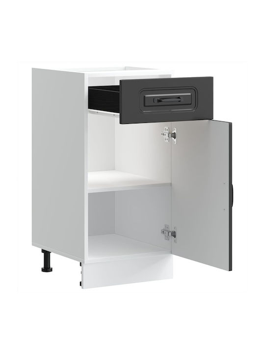 Kalmar Black Processed Wood Kitchen Base Cabinet Black 40 X 46 X 81.5 Cm