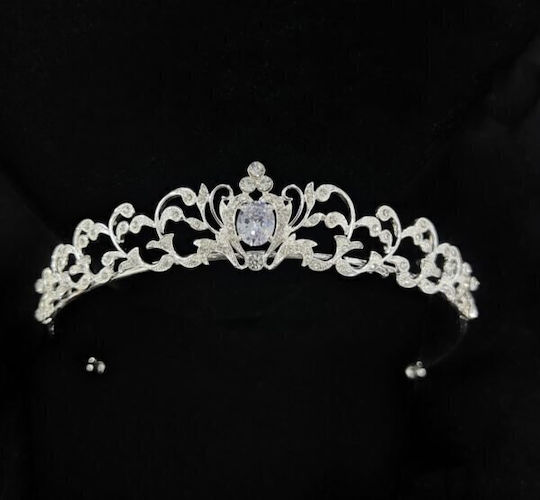 Braut Tiara Strass Oval Rundform Silber Königin Mary Tiara Ba011 Haarschmuck Hrd-ba011