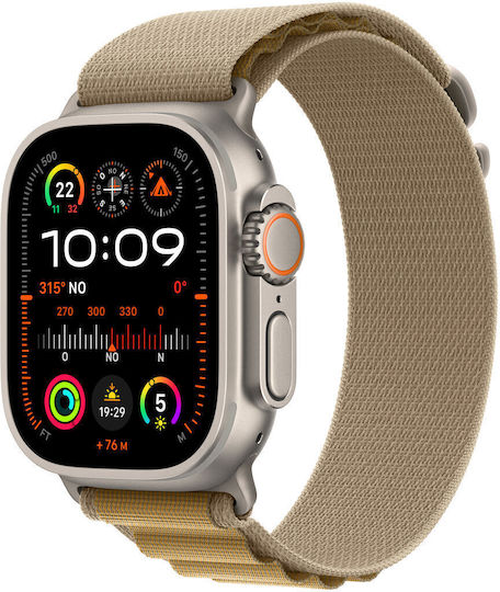 Apple Watch Ultra 2 Титан 49мм Водоустойчив с eSIM и Пулсомер (Natural with Tan Alpine Loop - Medium)