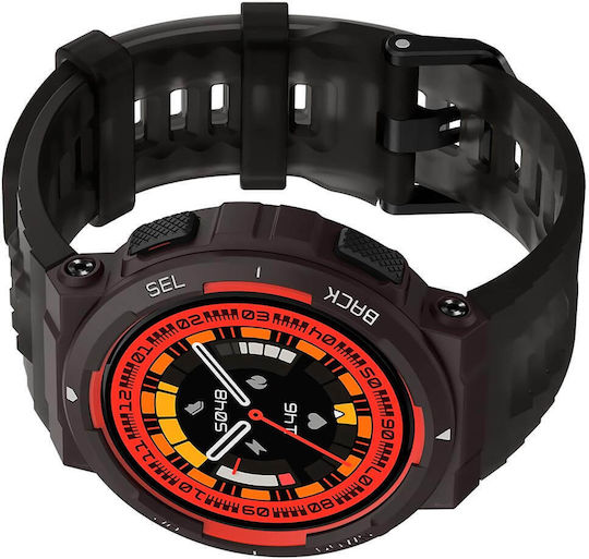 Amazfit Active Edge 46mm Waterproof Smartwatch with Heart Rate Monitor (Lava Black)