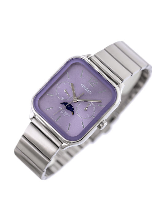 Casio Classic Women's Watch Chronograph with Purple Metal Bracelet