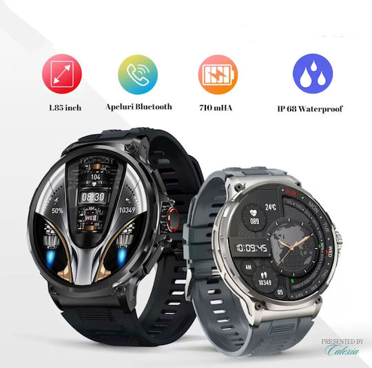 Colmi V69 Aluminium 53mm Smartwatch mit Herzfrequenzsensoren (Silber - Große)