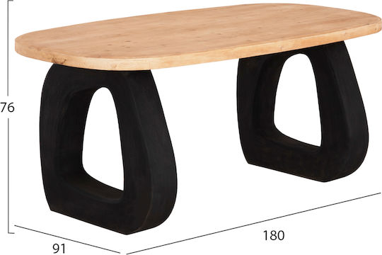 Τραπεζαρίας Μαύρο 180x91x76εκ.